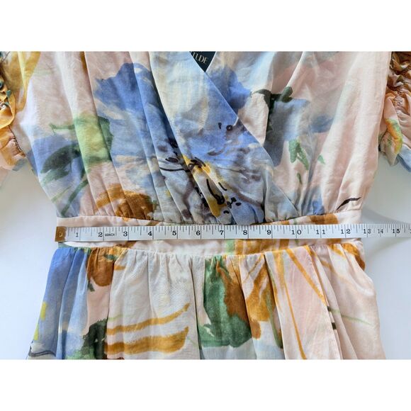 NWT TWINSET Actitude Hamal Cotton Muslin Wrap Style Watercolor Dress XS - Picture 15 of 16